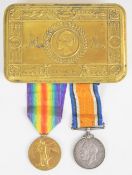 British Army WW1 medal pair comprising War Medal and Victory Medal named to 50702 Pte J A Curtis,