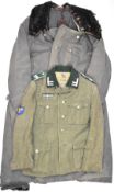 WITHDRAWN  WW1 German trench coat together with a German replica WW2 tunic