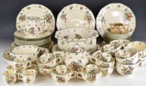 Royal Doulton dinner and tea ware decorated in the Leeds Sprays pattern, including teapot and stand,