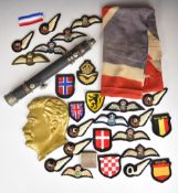 Allied Air Force badges/ brevets, gun sight, Union flag and plaque of Stalin