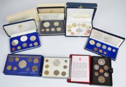 Seven world coin sets comprising 1976 Canada, 2007 Vatican, 1980 South Africa, 1974 British Virgin
