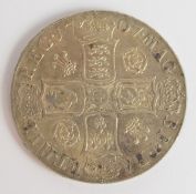 1707 Queen Anne crown, 2nd bust sexto edge (sixth year of reign) plumes and roses in angler reverse,