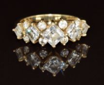 A 14k gold ring set with cubic zirconia, 3.8g, size O