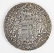 1783 Joseph II Hungarian silver thaler