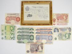 Twenty Bank of England banknotes comprising Jo Page £10, Beale white and O'Brien £5 notes, three