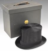 Lincoln Bennett silk top hat in box, size 6⅞ or 22⅛ inches