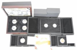 Eight WW2 and Remembrance interest cased limited edition proof silver coins comprising Battle of