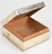 Art Deco hallmarked silver cigarette box, London 1928, maker Alexander Clark & Co Ltd, width 9cm