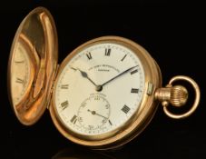 Sir John Bennett Ltd of London The Spartan 9ct gold keyless winding full hunter pocket watch with
