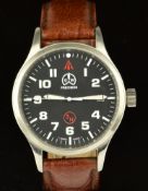 Ollech & Wajs precision 3H gentleman's automatic military wristwatch with date aperture, luminous