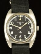 Hamilton gentleman's British military wristwatch with luminous hands and hour markers, white