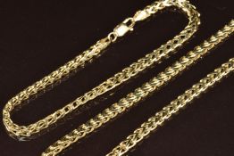 A 14k gold necklace and matching bracelet, 35.2g, 50cm & 20cm