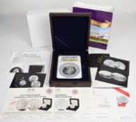 Royal Mint cased limited edition (227/750) proof 2018 five ounce silver coin the Red Dragon of