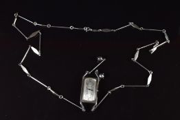 A silver (800 grade) watch / necklace by Linthor, 42g, 80cm