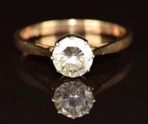 A 9ct gold ring set with cubic zirconia, 2g, size K