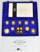 Royal Mint cased limited edition (723/15,000) proof 2000 Millennium silver coin set comprising 13
