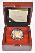 Royal Mint cased limited edition (4340/10,500) proof 2022 Elizabeth II gold full sovereign, with