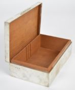 Elizabeth II hallmarked silver cigarette box with plain domed lid, Birmingham 1975, maker