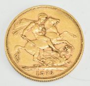 1876 Queen Victoria young head gold full sovereign