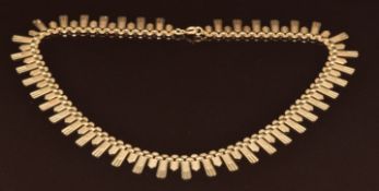 A 9ct gold Cleopatra style necklace, 15.8g, 39cm