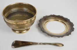 Elkington George V hallmarked silver pedestal bowl, Birmingham 1912, hallmarked silver butter dish