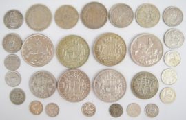 George V and George VI coinage to include two 1935 rocking horse and four 1937 crowns, weight 305g
