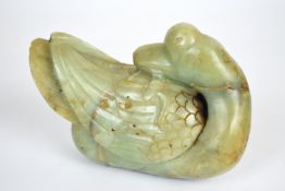 Chinese or similar figure of a sleeping duck, L15 x H12cm