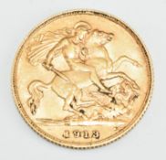 1913 George V gold half sovereign