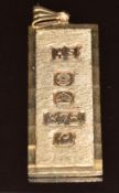 A 9ct gold ingot pendant, 25.2g, 5cm
