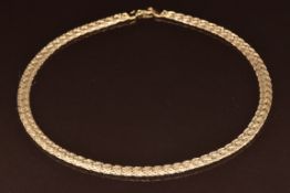 A 9ct gold plaited necklace, 7.1g, 42cm
