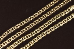 A 14k gold necklace and matching bracelet made up of mariners links, 15.7g, 55cm & 18.5cm