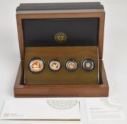 South African Mint cased limited edition (062/100) 2022 gold proof 4 coin fractional set
