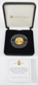 Jubilee Mint cased limited edition (of 499) 2017 Elizabeth II proof 22ct gold £1 coin (8g), with
