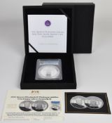 Jubilee Mint cased limited edition (of 195) proof 2022 Queen's Platinum Jubilee 10 ounce silver