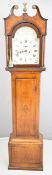 Thomas Scott, Gainsborough oak cased 8 day longcase clock with arch top painted dial, striking on