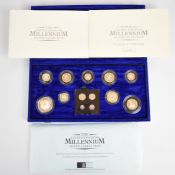 Royal Mint cased limited edition (750/15,000) proof 2000 Millennium silver coin set comprising 13