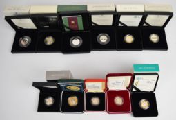 Eleven cased limited edition Royal Mint proof silver coins comprising 2017 Jane Austen Piedfort £