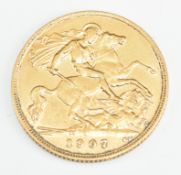 1907 Edward VII gold half sovereign