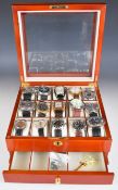 Fifteen various gentleman's wristwatches including Favre-Leuba and Poljot, in fiitted wooden and