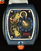 Nubeo Viking Skeleton Nitron Blue gentleman's automatic wristwatch ref. NB-6064-02 with skeleton