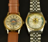 Two gentleman's wristwatches, one for the International Brotherhood of Electrical Workers with