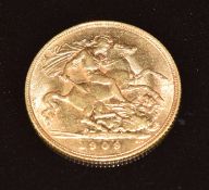 1909 Edward VII gold half sovereign