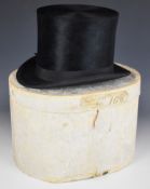 Christy's of London silk top hat size 6¾ or 21⅝ inches, with original hat box, price on box 16' 6