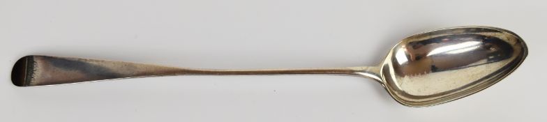 Scottish Georgian hallmarked silver basting spoon, Edinburgh 1802, maker Robert Gray, length 32cm,