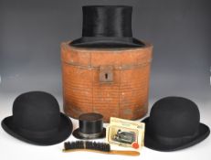 'The Famous Tailoring and Outfitting Establishment, High St, Cheltenham' top hat and bowler hat,