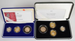 Two Royal Mint cased limited edition (of 5,000 and 7,500 each) 2003 and 2005 proof Piedfort silver