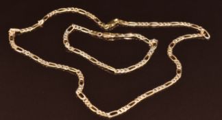 A 9ct gold curb link necklace and matching bracelet, 44cm & 18cm, 13.3g