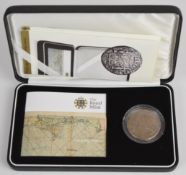 Royal Mint cased Lost at Sea 1784 Spanish 8 Reale coin, with booklet