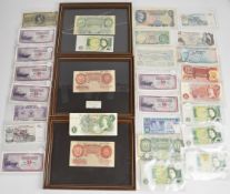 World banknotes to include Bank of England O'Brien £5, seven £1 notes comprising Mahon, Peppiatt,