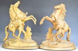Pair of Spelter Marley's Horses, probably late 19th / 20thC, H45cm